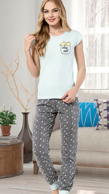 Two-piece cotton lycra pajama