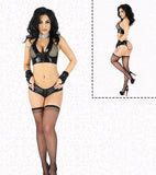 Lingerie made of leather and lycra net
