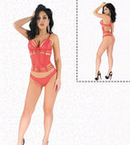 Lingerie two pieces Lycra with ropes around the abdomen, back and chest