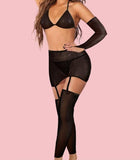 Lingerie 4 pieces made of chiffon lycra