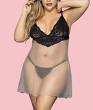 Lycra jumpsuit with lace from the chest and abdomen - open from the front