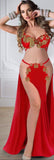 Two-piece belly dance suit - made of lycra with beaded embroidery