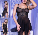Lingerie chiffon with lace from the chest - open back