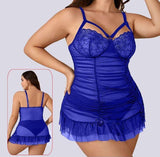 Lingerie made of ruffled chiffon with lace on the chest and ruffles on the tail