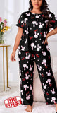 Two-piece pajama made of cotton with rabbit faces printed