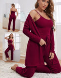 Three-piece pajamas made of ribbed cotton