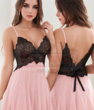 Lingerie made of chiffon with lace on the upper part