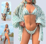Lingerie Lycra 3 pieces - consisting of a bra, underwear, and a robe - Dala3ny