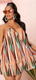Striped house dress - open back - Dala3ny