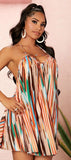 Striped house dress - open back - Dala3ny