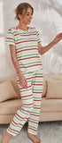 Two-piece cotton pajama striped crosswise - Dala3ny