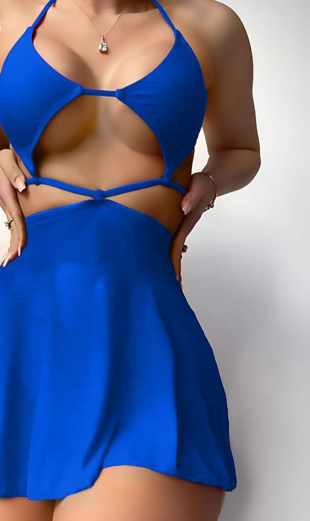 Short chiffon lingerie - open from the back and the abdomen - Dala3ny