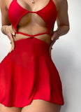 Short chiffon lingerie - open from the back and the abdomen - Dala3ny