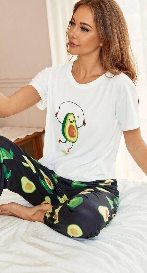 Two-piece pajama with avocado print - Dala3ny