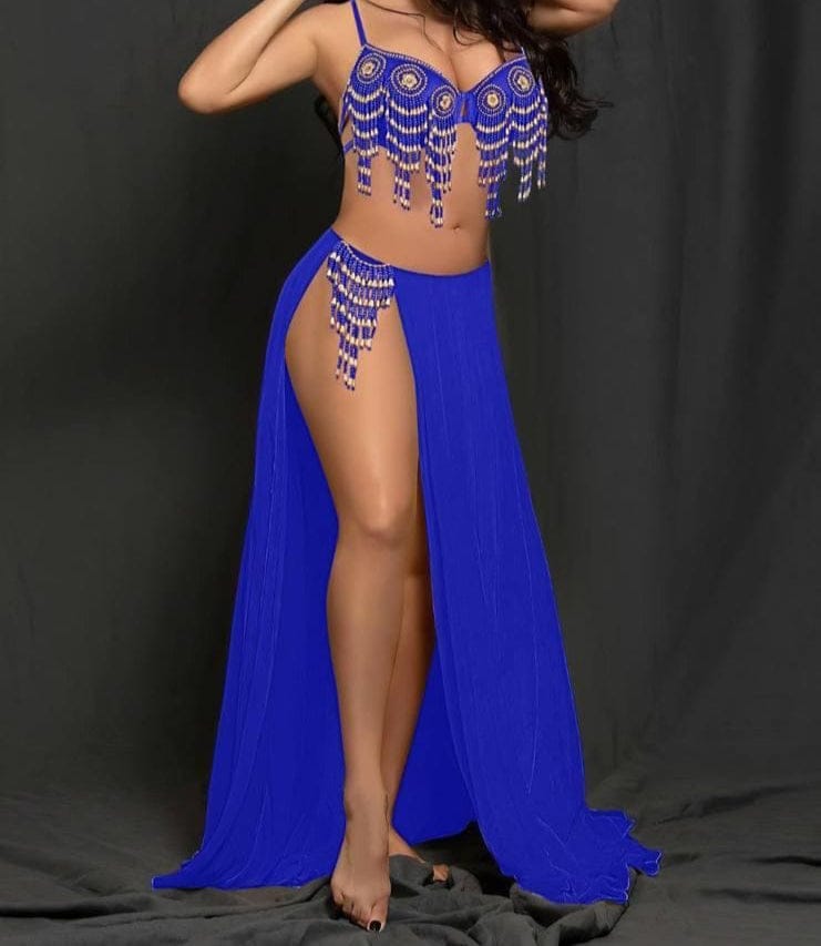 Belly dance suit - with strings of beads