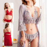 Lingerie - lace with chiffon - 3 pieces