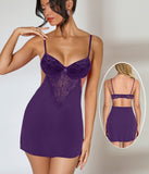 Lingerie two pieces Lycra with lace from the chest and abdomen - open from the back