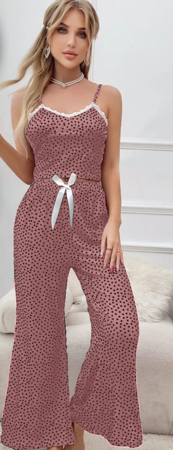 Dotted cotton pajama - two pieces